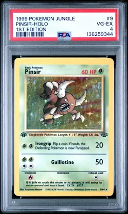 1999 POKEMON JUNGLE 1ST ED #9 PINSIR-HOLO PSA 4 - Image 1