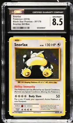 CGC 8.5 Snorlax XY179 Holo Black Star Promo Pokemon Card - Image 1