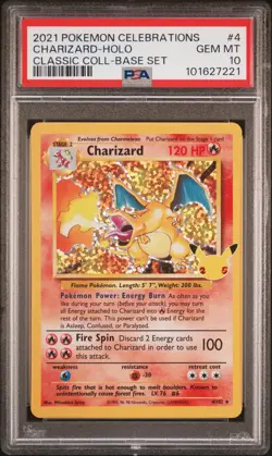 2021 POKEMON CELEBRATIONS CLASSIC COLL #4 CHARIZARD-HOLO PSA 10 - Image 1