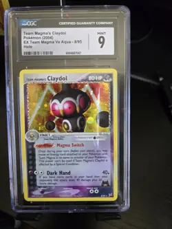 Team Magma's Claydol Pokemon 2004 EX Team Magma Vs Aqua - 8/95 Holo CGC Mint 9 - Image 1