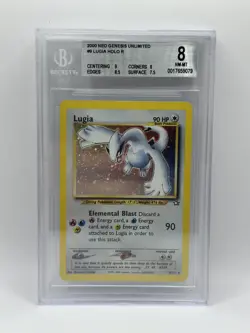 LUGIA 9/111 Neo Genesis 2000 Pokemon- Unlimited Holo Rare English- BGS 8 - Image 1