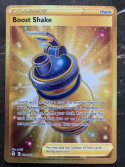 Pokemon Evolving Skies - BOOST SHAKE GOLDEN SECRET RARE 229/203 - NM/M! - Image 1
