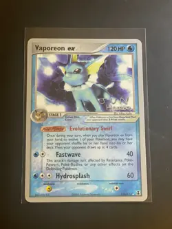 2007 Pokemon World Championships Decks Vaporeon Vaporeon EX ex #110- P/EX JUN - Image 1