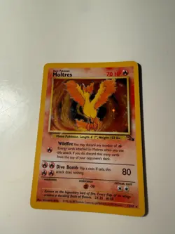 Pokemon Moltres Holo 12/62 Fossil Unlimited LP 1999 WOTC - Image 1