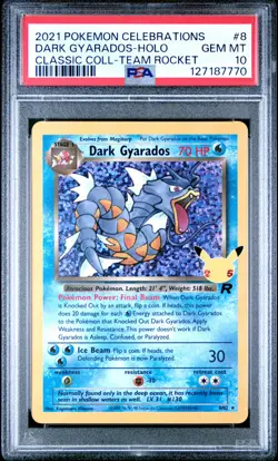 2021 Pokemon Celebrations Classic #8 Dark Gyarados Holo PSA 10 - Image 1