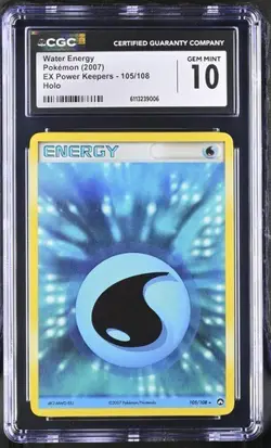 Pokemon Water Energy Holo #105 EX Power Keepers 2007 CGC 10 - Image 1