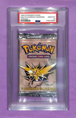 Pokemon WOTC Fossil Booster Pack- Lapras Artwork PSA 10 GEM MINT - Image 1