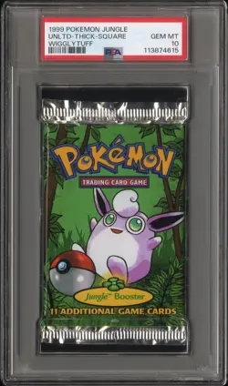 PSA 10 GEM MT 1999 POKEMON JUNGLE UNLIMITED WIGGLYTUFF ART SEALED BOOSTER PACK - Image 1