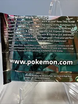 Pokemon TCG: Sun and Moon - Unified Minds - Booster Pack - Factory Sealed - Image 4