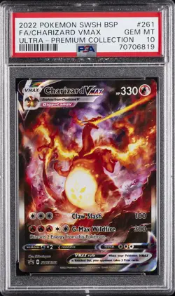 2022 POKEMON SWSH BLACK STAR PROMO #261 FULL ART/CHARIZARD VMAX PSA 10 - Image 1