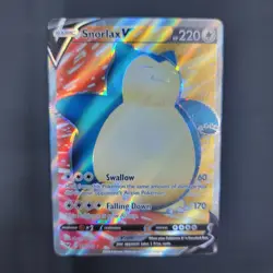 Pokemon Card TCG Snorlax V Full Art 197/202 Holo Sword & Shield Base Set Holo NM - Image 3