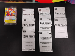 Lot One Piece Card Game Kingdoms of Intrigue and Monkey.d.luffy promo pack - Image 1