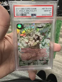 SS Broly Brutality Beyond Measure SPR #BT15-019 Dragon Ball Card PSA 10 - Image 1