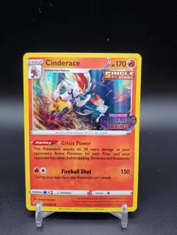 Cinderace SWSH112 Black Star Prerelease Promo Chilling Reign NM Pokemon Card - Image 1