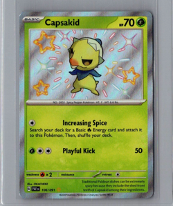 Capsakid 106/091 - Pokemon TCG Paldean Fates Shiny Rare Card NM - Image 1