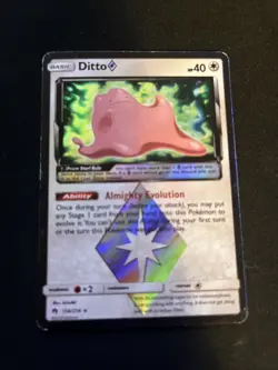 Pokemon TCG Ditto Prism Star Holo Rare Card Lost Thunder 154/214 - Image 1