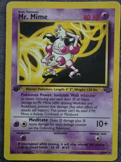 Pokemon Cards: 1st Edition Jungle Rare: Mr. Mime 22/64 - Image 1