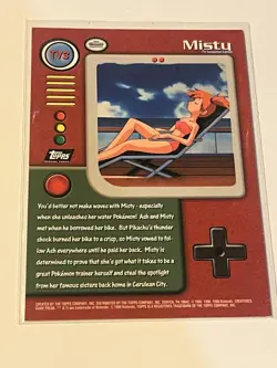 Pokemon Topps Series 1 Character Cards Misty TV3 NM US SELLER - Image 2