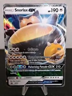 Pokemon TCG Snorlax GX Full Art Promo Holo Card SM05 Sun & Moon Black Star - Image 1