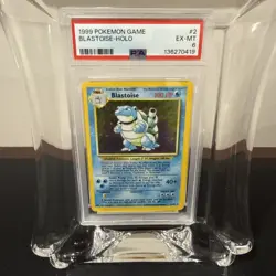 Blastoise 2/102 HOLO Pokemon Base Set Holo Rare Pokemon Card PSA 6 EX-MT - Image 2