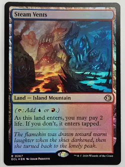 MTG Lorwyn Eclipsed - ECL 267 Steam Vents - Rare Foil - Image 1