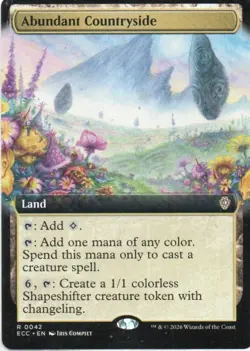 MTG: Lorwyn Eclipsed Commander: Extended Art Abundant Countryside: LP Condition - Image 1