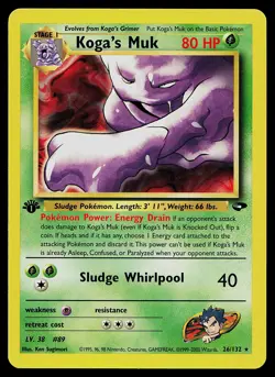 Pokemon Card - Koga's Muk Gym Challenge 26/132 Rare 1st Edition - Image 1