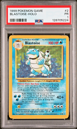 PSA 1 PR 1999 Base Set Blastoise 2/102 Holo Foil Pokemon WOTC Unlimited Rare - Image 1
