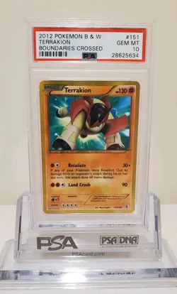 POKEMON BOUNDARIES CROSSED TERRAKION #151 SECRET RARE HOLO PSA 10 - Image 1