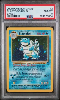 2000 POKEMON BASE SET 2 #2 BLASTOISE-HOLO PSA 8 - Image 1