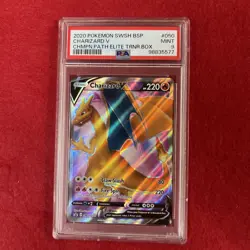 Pokemon 2020 TCG Charizard V SWSH BSP Champion Path Elite Trainer Box #050 PSA 9 - Image 1