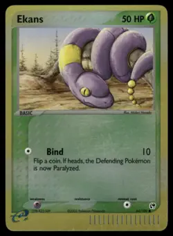 2003 Pokemon EX Sandstorm 64/100 Ekans Reverse Holo - Image 1