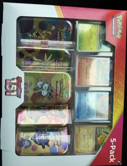 Pokemon Scarlet and Violet 151 5 Tin Promo Box *1 OF EACH* - Image 1
