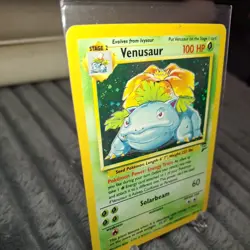 1999 Pokemon Venusaur 18/130 MP-HP Cond. Base Set 2 Holo Rare Vintage - Image 3
