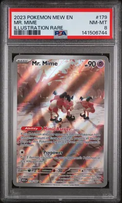 2023 Pokemon Scarlet & Violet 151 Mr. Mime Illustration Rare #179/165 NM PSA 8 - Image 1