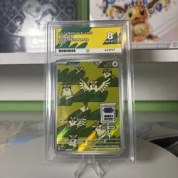 Pokemon TCG Pidgey 207/197 Obsidian Flames Ace Graded 8, Near Mint - Mint - Image 1