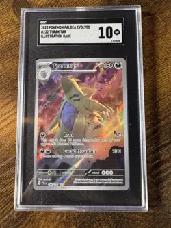 2023 Pokemon Tyranitar 222/193 Paldea Evolved Illustration Rare SGC 10 - Image 3