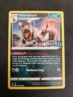 Pokemon Battle Styles - HOUNDOOM - SWSH090 - BLACK STAR PROMO - NM/M - Image 1