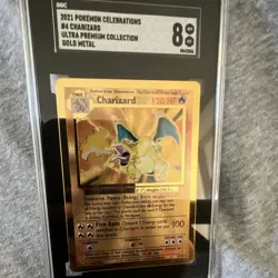 2021 Pokemon Celebrations Ultra Premium Collection Charizard #4 Gold Metal SGC 8 - Image 1
