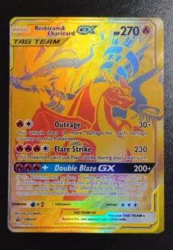 Reshiram & Charizard GX SM247 (TAG TEAM) Holo Pokemon TCG - Near Mint - Image 1