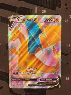 Pokemon TCG Charizard v SWSH050 Black Star Promo Full Art Near Mint Condition - Image 1