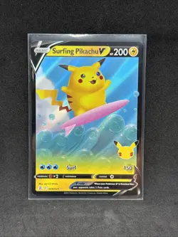 Surfing Pikachu V 2021 Pokemon Celebrations 008/025 NM MINT RARE - Image 1