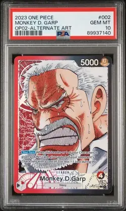 PRE-ERRATA 2023 ONE PIECE OP02-PARAMOUNT WAR #002 MONKEY D. GARP ALTERNATE ART - Image 1