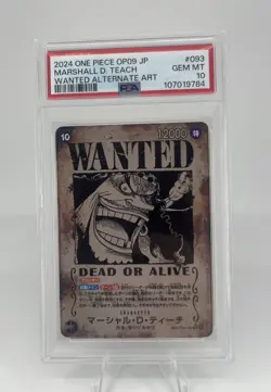 2024 ONE PIECE JPN EMPERORS IN THE NEW WORLD WANTED AA MARSHALL D. TEACH PSA 10 - Image 1