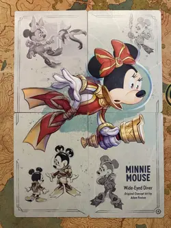 Disney Lorcana FIRST CHAPTER 4 Card Puzzle Complete Set 2023 Minnie Mouse Diver - Image 1