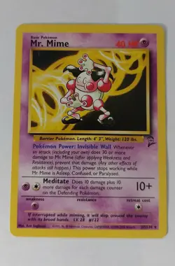 Pokemon Card Mr. Mime 27/130 Non Holo Rare Vintage Base Set Near Mint - Image 1