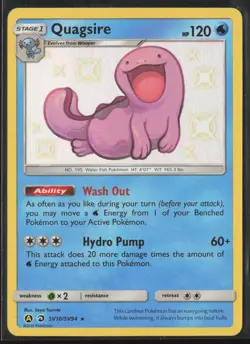 Quagsire Shiny Holo Rare Hidden Fates: Shiny Vault SV10/SV94 NM Pokemon Card - Image 1