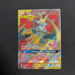 Charizard & Braixen GX (212/236) Cosmic Eclipse Tag Team Full Art Pokemon Card! - Image 1