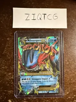 Heavily played M Swampert EX XY87 XY Promo Holo Mega English Pokemon TCG Card - Image 1