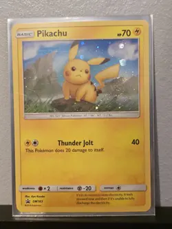 Pokemon TCG Pikachu Holo Sun & Moon SM183 Black Star Promo Card - Image 1